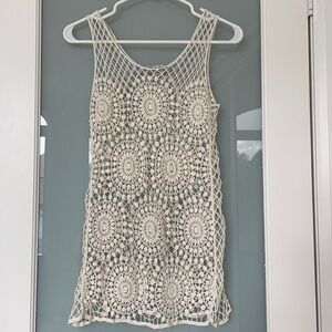 American Rag Cream Crochet Coverup Beach Dress